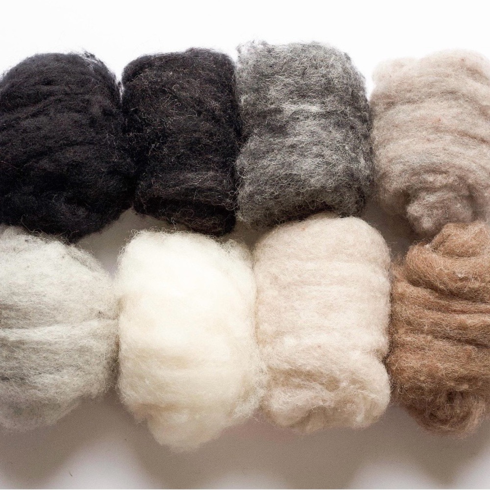 Felting Wool Neutral Colors Assortment - Picture 2 of 6